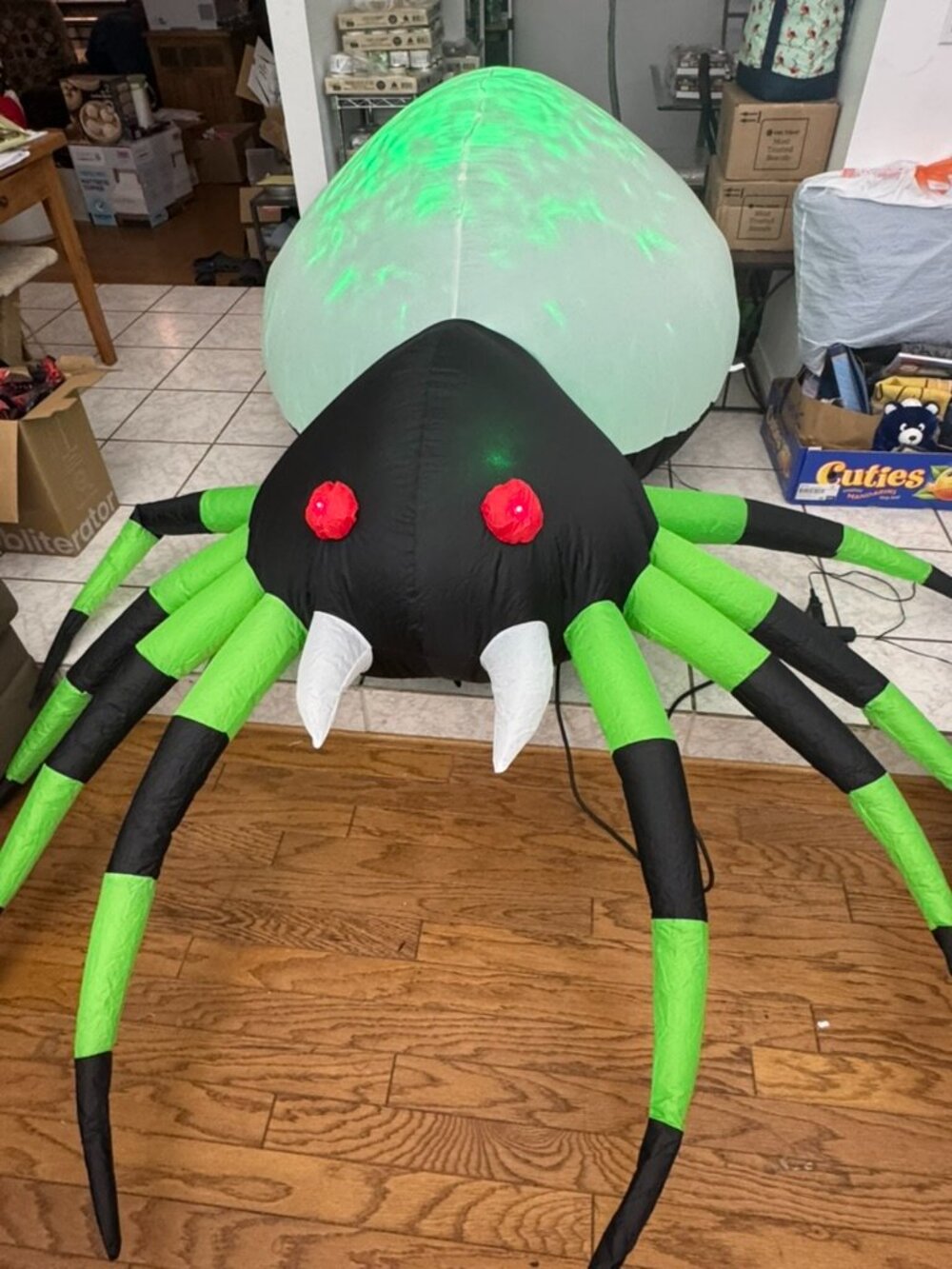 8ft GOOSH Halloween Inflatable Green Spider